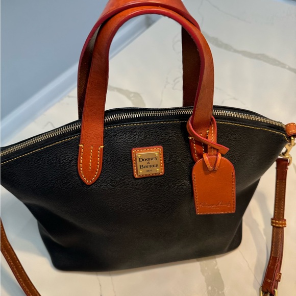 Dooney & Bourke Pebble Black and Brown Satchel Bag - Picture 4 of 15